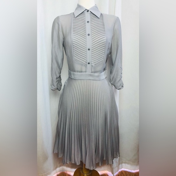 Lot 2 Dresses Antonio Melani Grey Pinstripe Pleat Dress Size 4 &  Grace Karin Fl - Picture 4 of 16